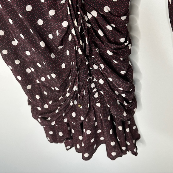 Vernoica Beard Size 2‎ Silk Lou Lou Ruched Flounce Mini Dress Quiet Luxury Clean - Picture 10 of 15